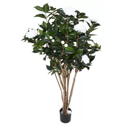 CAMELIA artificiel JAPONICA double 130 cm blanc
