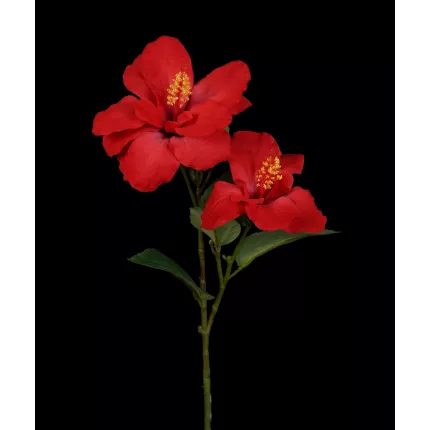 HIBISCUS artificiel 65 cm rouge
