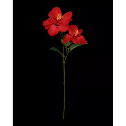 HIBISCUS artificiel 65 cm rouge en tige