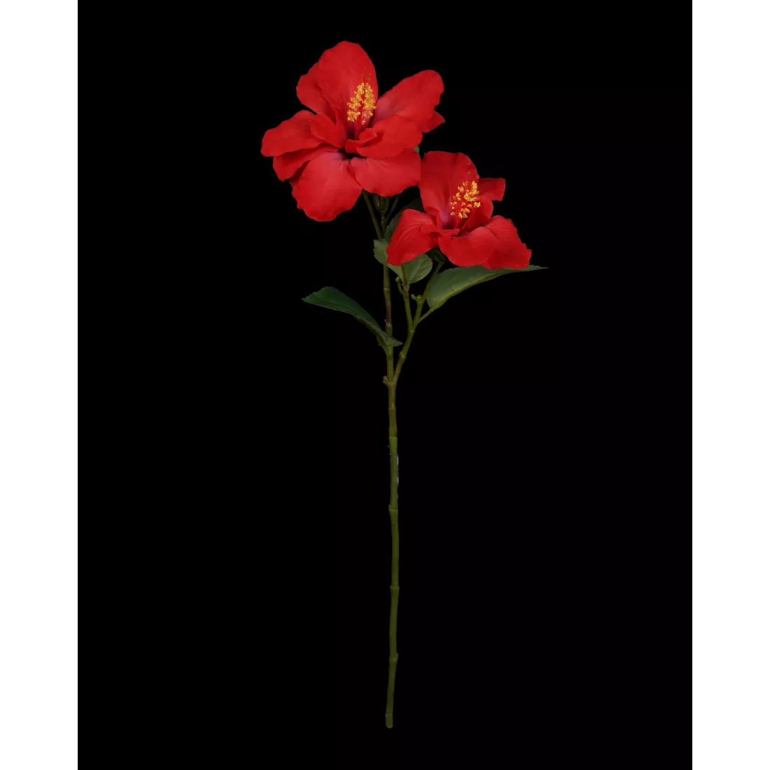 HIBISCUS artificiel 65 cm rouge en tige