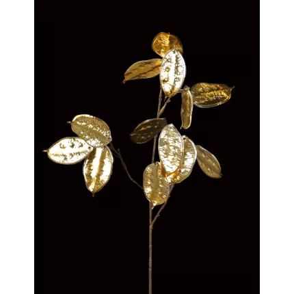 feuille artificielle déco monnaie du pape or 72 cm