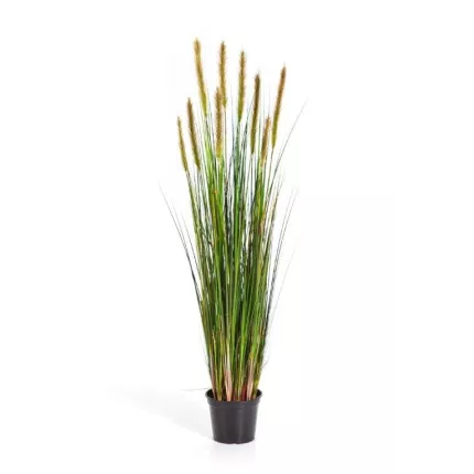 GRANDES HERBES artificielles plumeau vert/brun 120 cm