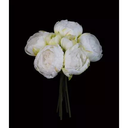 bouquet artificiel PIVOINE 32 cm blanc