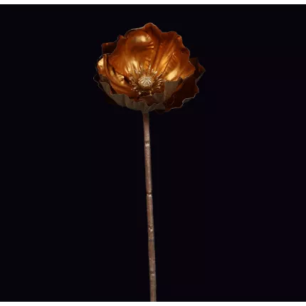 COQUELICOT artificiel métallique or 46 cm