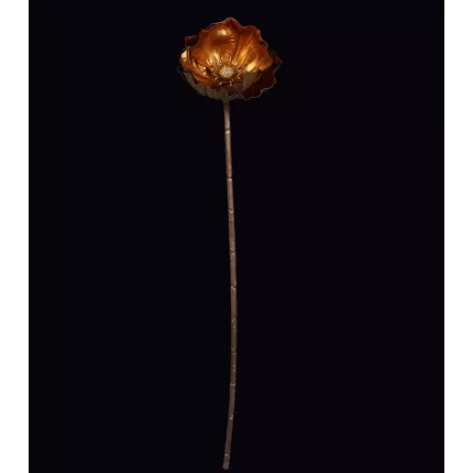 COQUELICOT artificiel métallique or 46 cm