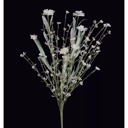 fleurs champêtre esprit séché 52 cm blanc