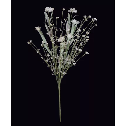 fleurs champêtre esprit séché 52 cm blanc en tige