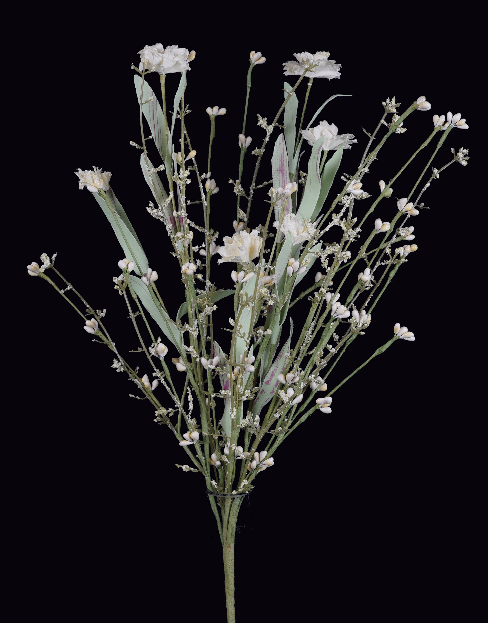 Fleurs champêtre esprit séché 52 cm blanc - fleurs printanières  artificielles | Reflets Nature