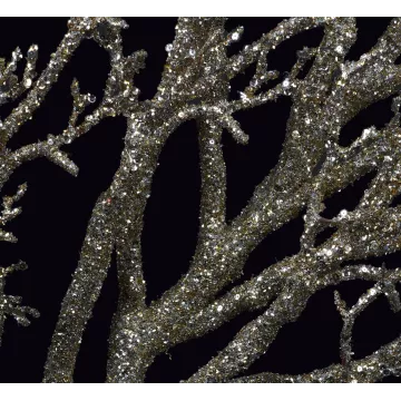 détail BRANCHE Manzanita artificielle pailletée et sequins or-argent 240 cm