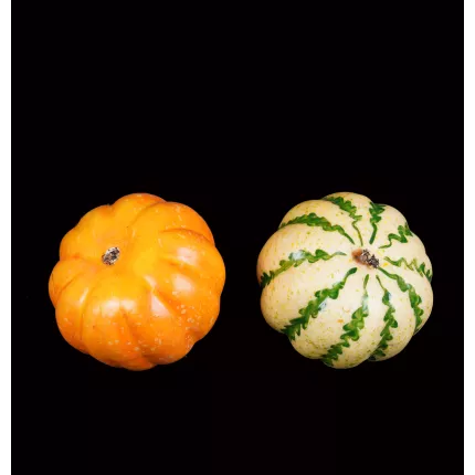 CITROUILLE artificielle 7 cm  lot de 2