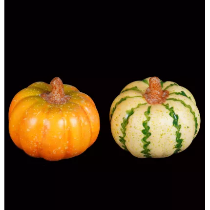 CITROUILLE artificielle 7 cm  lot de 2