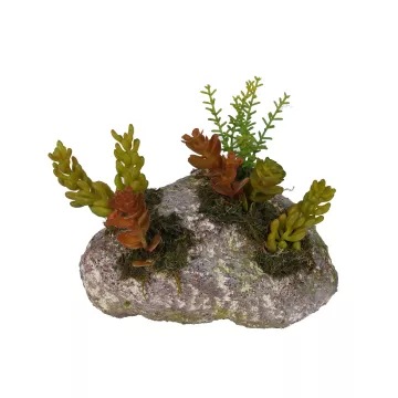 SUCCULENTES artificielles sur rocaille 16 cm modèle A