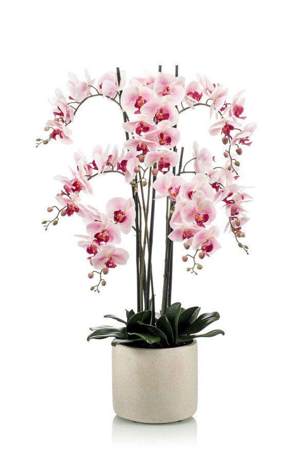 Composition phalaenopsis orchidee artificielle en pot 100 cm - fleurs  artificielles