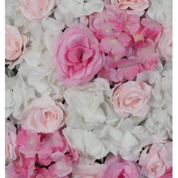 détails MUR FLEURIS crème rose  40 x 60 cm