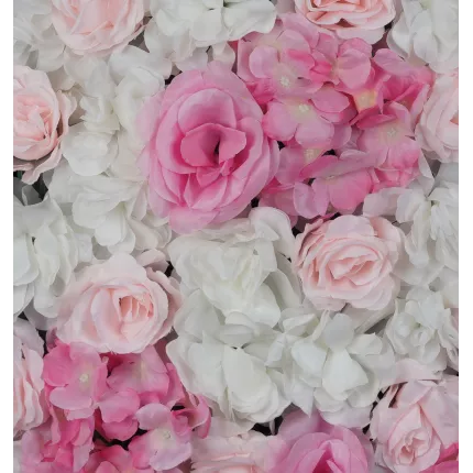 détails MUR FLEURIS crème rose  40 x 60 cm