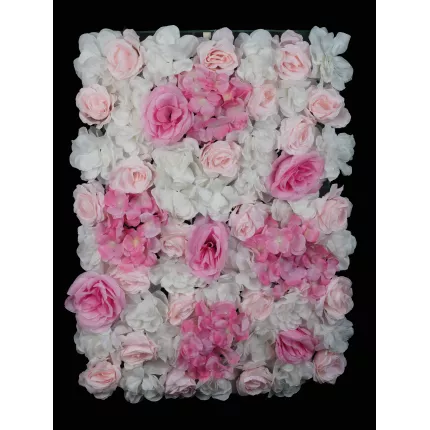 MUR FLEURIS crème rose  40 x 60 cm