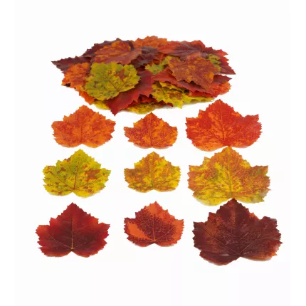 sachet 36 feuilles d'érable artificielles automne