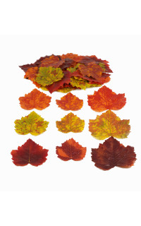 sachet 36 feuilles d'érable artificielles automne