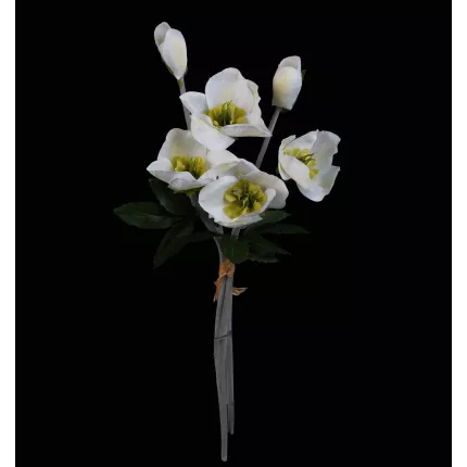 Hellebore artificielle en botte 39 cm avec leurs tiges