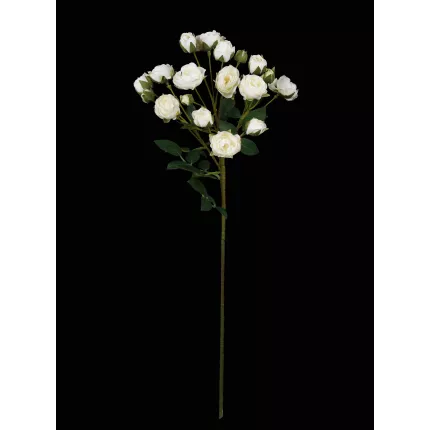 Tige de ROSE artificielle buisson blanche 58 cm