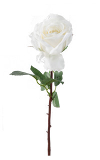 ROSE artificielle 70 cm blanche