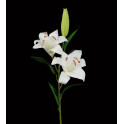 LYS artificiel blanc 2 fleurs 1 bouton 84 cm