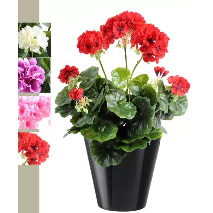 piquet Géranium artificiel 40 cm