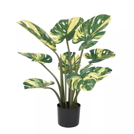 PHILODENDRON MONTSERA DELICIOSA artificiel 70 cm vert jaune
