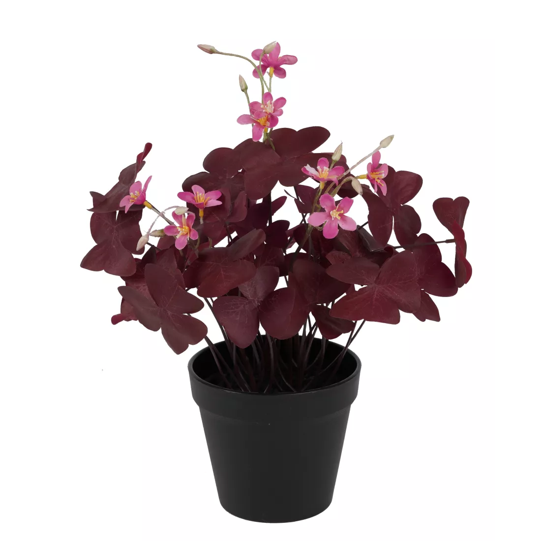 TREFLE OXALIS artificiel fleuri en pot 36 cm