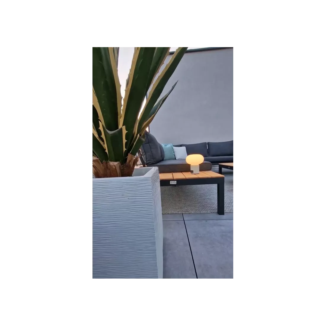 AGAVE FURCRAEA artificielle 80 et 110 cm dans un pot sur une terrasse