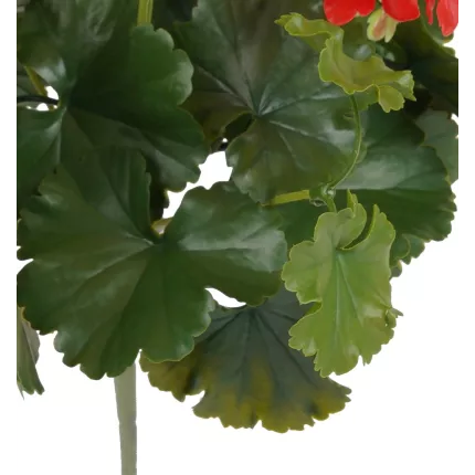 feuilles piquet Géranium artificiel plastique 39 cm rouge