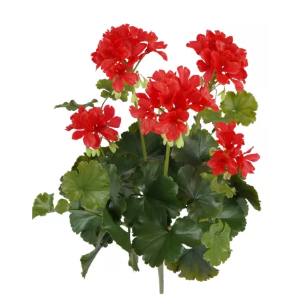 piquet Géranium artificiel plastique 39 cm rouge