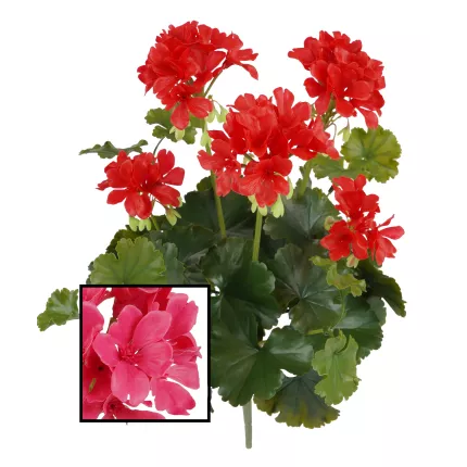 piquet Géranium artificiel plastique 39 cm rose