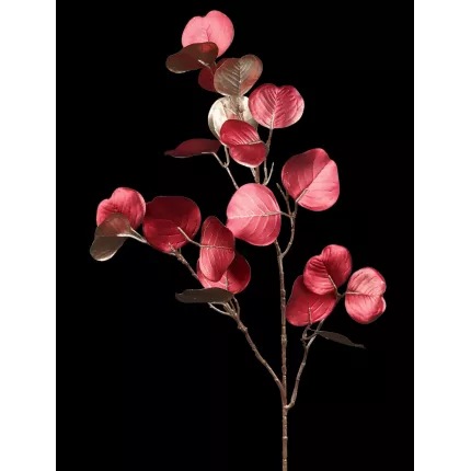 Branche artificielle EUCALYPTUS rouge métallique 82 cm