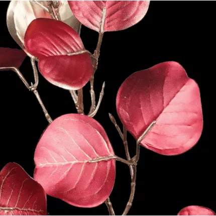 feuilles de la Branche artificielle EUCALYPTUS rouge métallique 82 cm