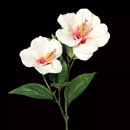 HIBISCUS artificiel 65 cm blanche