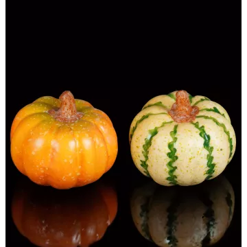 CITROUILLE artificielle 7 cm  lot de 2