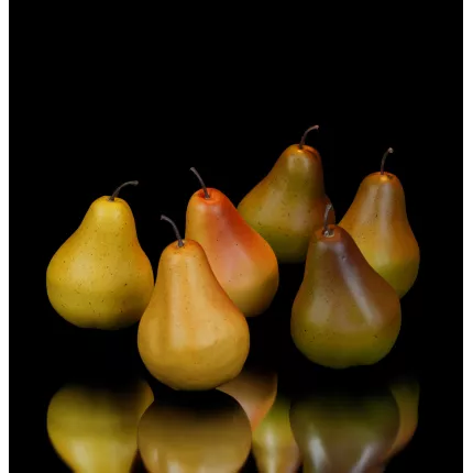 filet 6 POIRES artificielles 10 cm avec reflets