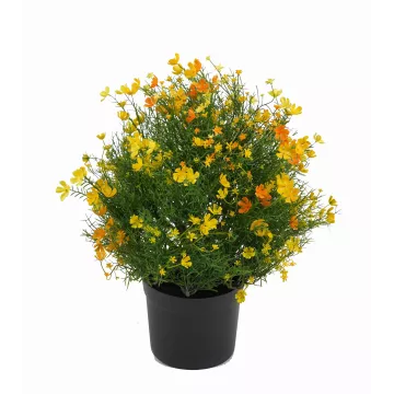 Asparagus artificielle en fleur 54 cm en pot jaune