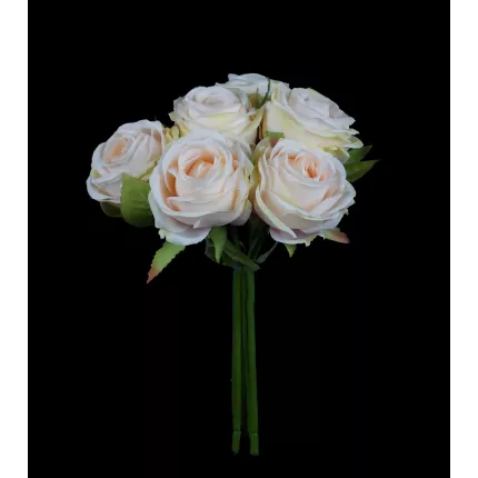 Bouquet artificiel de 6 roses 22 cm