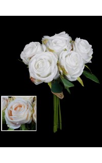 Bouquet artificiel de 6 roses 22 cm