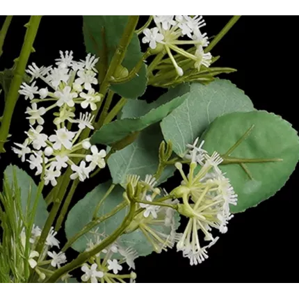 Bouquet champêtre artificiel cosmos Eucalyptus Fleurettes  50 cm blanc