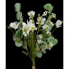 Bouquet champêtre artificiel cosmos Eucalyptus Fleurettes  50 cm blanc