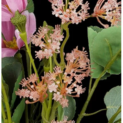 fleurettes Bouquet champêtre artificiel cosmos Eucalyptus Fleurettes  50 cm rose