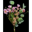 Bouquet champêtre artificiel cosmos Eucalyptus Fleurettes  50 cm rose