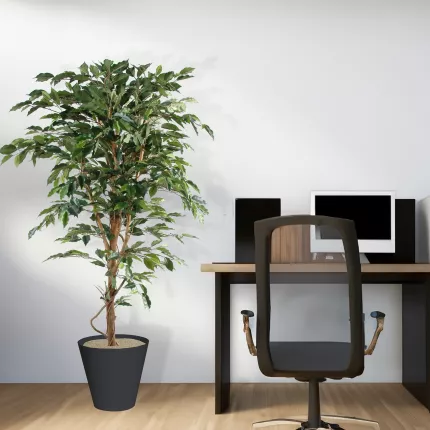 mis en situation FICUS artificiel TRONC SIMPLE Grandes Feuilles  vert