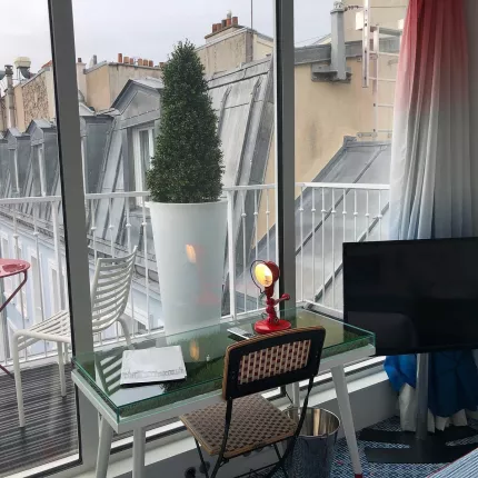 mis en situation BUIS artificiel TOPIAIRE NEW 70 à 210 cm sur une terrasse