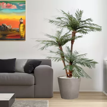 PALMIER artificiel 3 TRONCS NEW TF 160 à 200 cm dans un salon