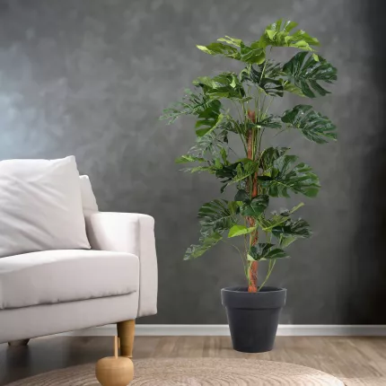PHILODENDRON artificiel tuteur coco 160 cm vert dans un salon