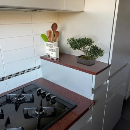 mise en situation THE MINI BONSAI artificiel 22 cm dans une cuisine